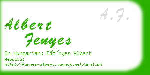 albert fenyes business card